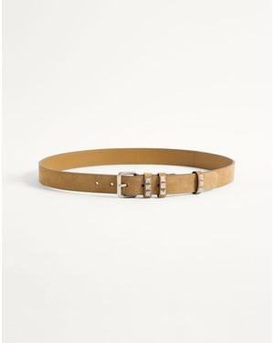 Valentino Garavani Flaneuse Suede Belt 30 Mm - Natural