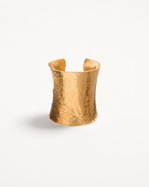 Valentino Garavani Cuffy Antiqued Metal Bracelet - White
