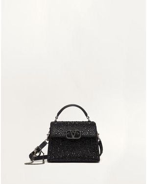 Valentino Garavani Mini Vsling Handbag With Sparkling Embroidery - Black