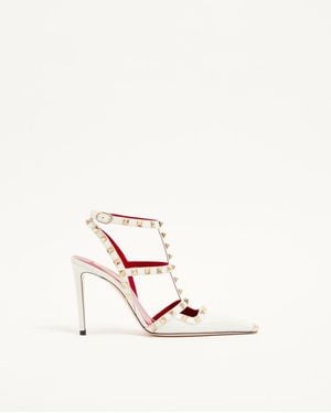 Valentino Garavani Rockstud Kidskin Court Shoes 100Mm 36.5 - White