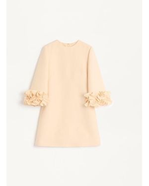 Valentino Crepe Couture Short Dress 36 - Natural