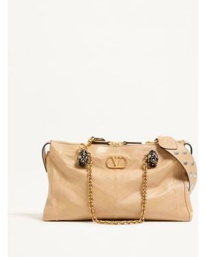Valentino Garavani Panthea Shoulder Bag - Natural