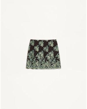 Valentino Short Lace Skirt - Green