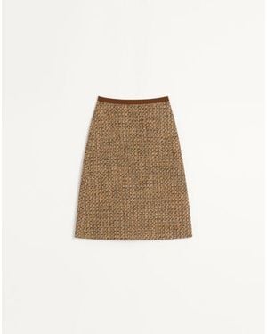 Valentino Falda De Fantasy Tweed Mujer - Neutro