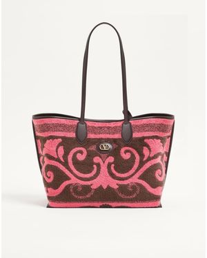 Valentino Garavani Bolso De Compras Mediano De Felpa Mujer - Rojo