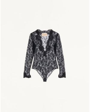 Valentino Stretch Lace Bodysuit - White