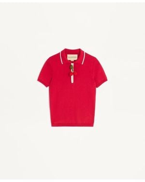 Valentino Cotton Top With Cherry - Red