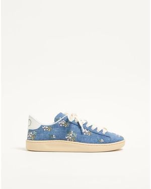 Valentino Garavani Royco Trainer With Floral Embroidery - Blue