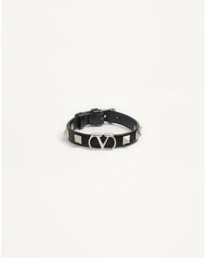 Valentino Garavani Vlogo Signature Armband Aus Genarbtem Kalbsleder Mann - Schwarz