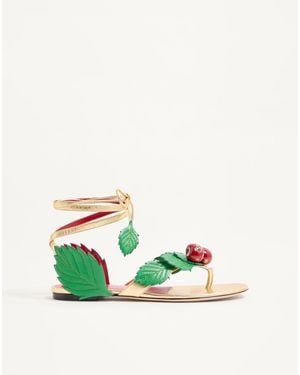 Valentino Garavani Cherryfic Thong Sandal - Green