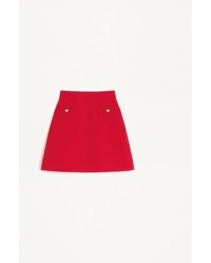Valentino Crepe Couture Short Skirt 36 - Red