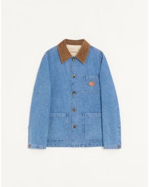 Valentino Shirt Jacket With Vlogo Patch - Blue