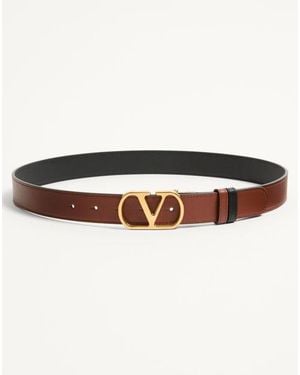 Valentino Garavani Vlogo Signature Reversible Shiny Calfskin Belt - Multicolour