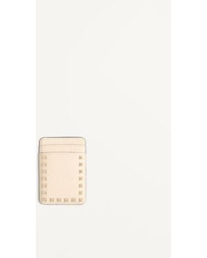 Valentino Garavani Rockstud Magnetic Cardholder - Natural