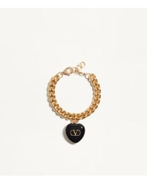 Valentino Garavani Coeur Royal Metal And Enamel Bracelet - White