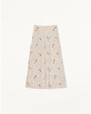Valentino Plusdepois Bubble Print Crepe De Chine Long Skirt - White