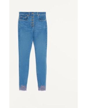 Valentino Trousers With Lace - Blue