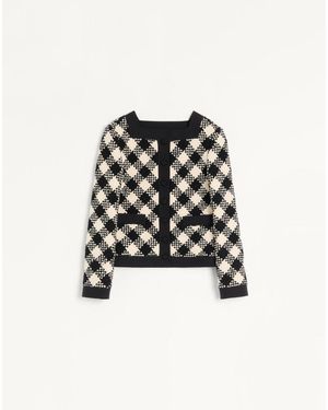 Valentino Damier Tweed Jacket 38 - White