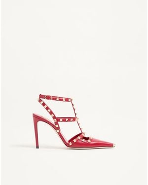 Valentino Garavani Rockstud Kidskin Court Shoes 100Mm - Pink