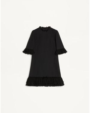 Valentino Crepe Couture Short Dress - Black