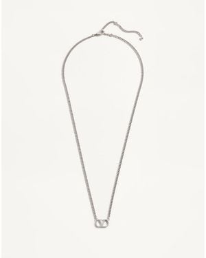 Valentino Garavani Collier Vlogo Signature En Métal Homme - Neutre