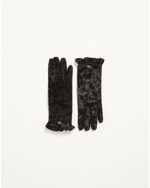 Valentino Garavani Vlogo Signature Chenille Gloves - Black