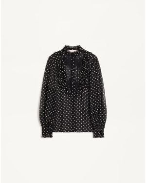 Valentino Georgette Shirt - Black