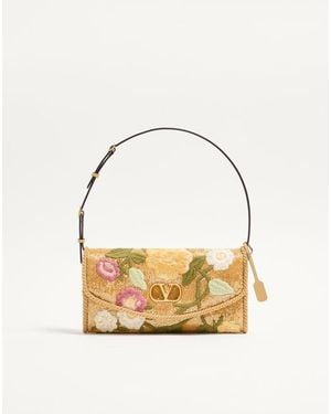 Valentino Garavani Devain Small Embroidered Shoulder Bag - Metallic