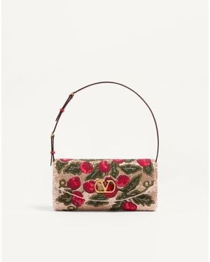 Valentino Garavani Bolso De Hombro Pequeño Devain Bordado Con Cherryfic Mujer - Multicolor