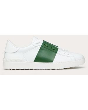 Valentino Garavani Calfskin Open Trainer - Green