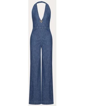 Valentino Chambray Jumpsuit - Blue