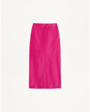 Valentino Long Taffeta Skirt - Pink