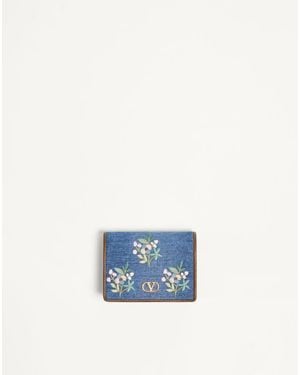 Valentino Garavani Vlogo Signature Wallet - Blue