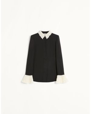 Valentino Georgette Blouse 38 - Black