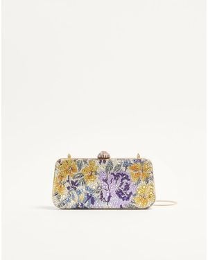 Valentino Garavani Carry Secrets Minaudiere With Flowerism Rhinestone Motif - White