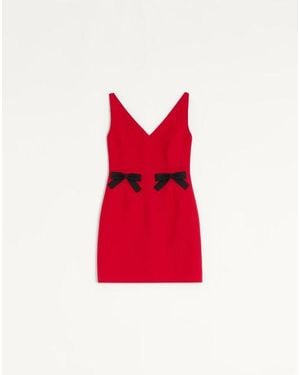 Valentino Kurzes Crepe Couture Kleid Frau - Rot