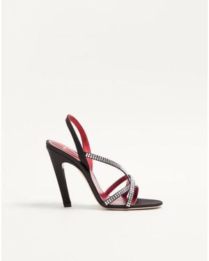 Valentino Garavani Dans Le Foyer Satin Sandal With Crystals 105Mm 35.5 - White