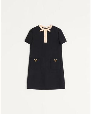 Valentino Crepe Couture Short Dress - Blue