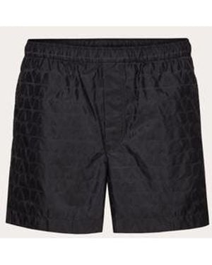 Valentino Badehose Aus Nylon Mit Toile Iconographe-Muster Mann - Schwarz