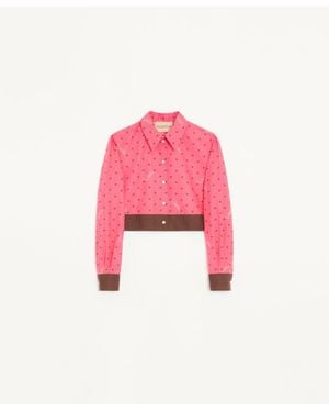 Valentino Muslin Starry Signature Shirt With Star-Print - Pink
