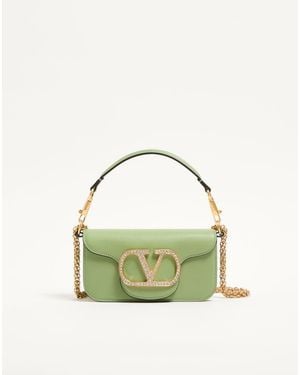Valentino Garavani Locò Small Shoulder Bag With Jewel Logo - Green