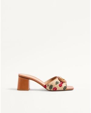 Valentino Garavani Vlogo Signature Cherryfic Slide Sandal 60Mm 36 - Pink