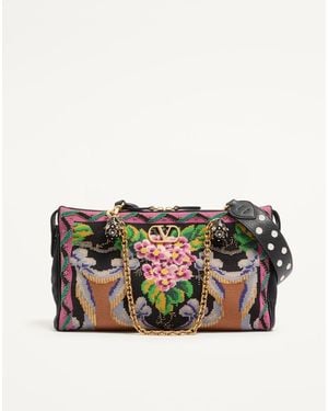 Valentino Garavani Panthea Medium Embroidered Shoulder Bag - Multicolour