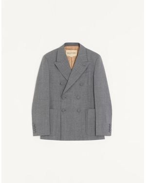 Valentino Double-Breasted Jacket - Grey