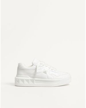 Valentino Garavani One Stud Xl Nappa Leather Low-top Trainer - Natural