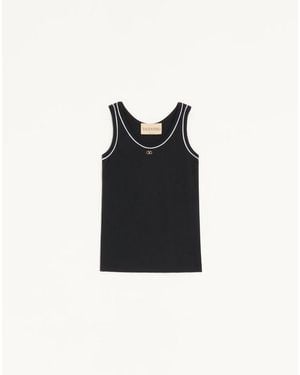 Valentino Cotton Jersey Top - Black