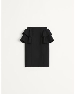 Valentino Crepe Couture Midi Skirt - Black