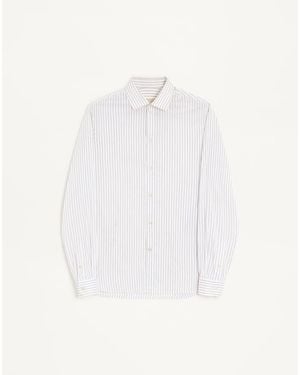 Valentino Long-Sleeved Striped Cotton And Silk Shirt - White