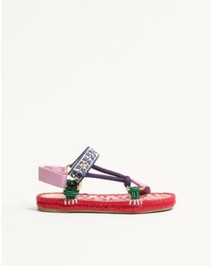 Valentino Garavani Lake Powell Sandal With Grape Embroidery 20Mm - Pink