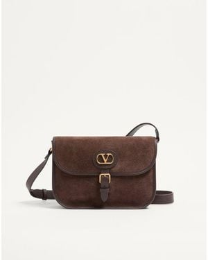 Valentino Garavani Antibes Suede Shoulder Bag - Brown